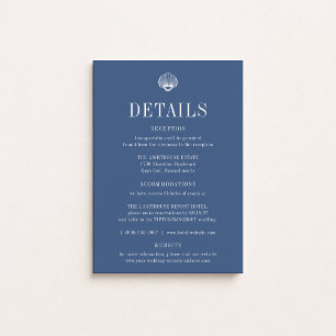 Tarjeta de detalles de boda CAPE COD Coastal Blue