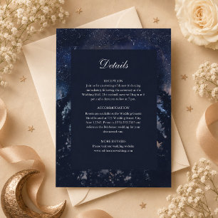 Tarjeta de Detalles de Boda Celestial Noche Estrel