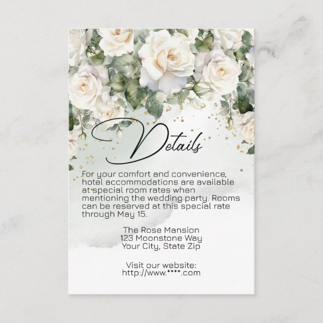 Tarjeta de detalles de boda Chantilly Lace (Anverso)