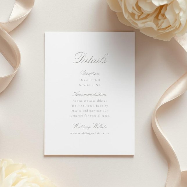 Tarjeta de Detalles de Boda con Caligrafía Elegant (Subido por el creador)