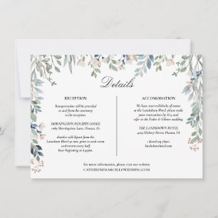 Tarjeta de Detalles de Boda con Cascada Floral Ele