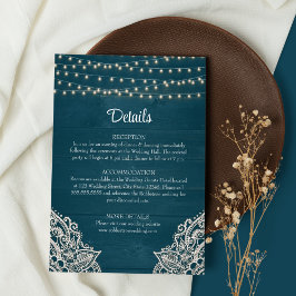 Tarjeta de Detalles de Boda con Elegancia Rústica 