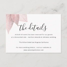 Tarjeta de Detalles de Boda con Información Adjunt