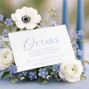 Tarjeta de detalles de boda con monograma floral a