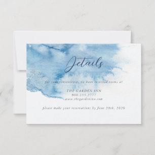 Tarjeta de Detalles de Boda con Polvo de Acuarela