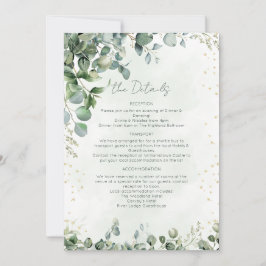 Tarjeta de Detalles de Boda con Verdor de Eucalipt