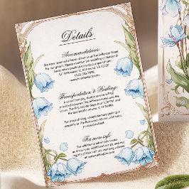 Tarjeta de detalles de Boda de Art Nouvea floral a