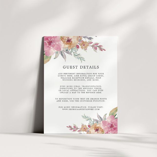 Tarjeta de detalles de Boda de Blooms Pintada (Subido por el creador)