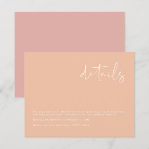 Tarjeta de detalles de boda de colores pastel vibr
