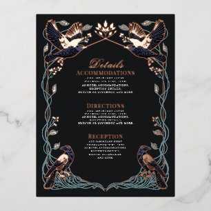 Tarjeta de Detalles de Boda de Cuervo Gótico Encan