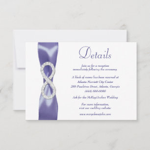 Tarjeta de detalles de boda de diamante infinito a