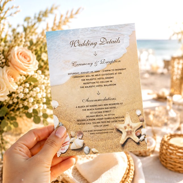 Tarjeta de Detalles de Boda de Estrella de Mar en  (Subido por el creador)