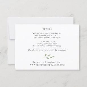 Tarjeta de Detalles de Boda de Eucalipto