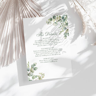 Tarjeta de Detalles de Boda de Eucalipto de Greene