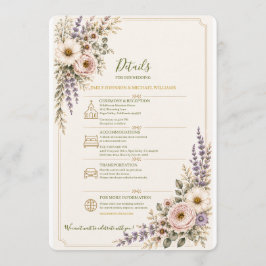 Tarjeta de Detalles de Boda de Flor Silvestre Eleg