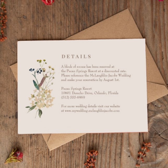 Tarjeta de detalles de Boda de flores silvestres (Subido por el creador)