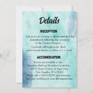 Tarjeta de detalles de Boda de guiones que he enco
