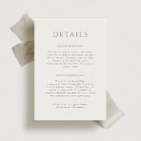 Tarjeta de detalles de boda de Hamilton Portait