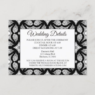 Tarjeta de detalles de Boda de Mandala negra