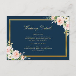 tarjeta de detalles de boda de marco elegante