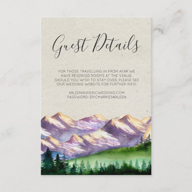 Tarjeta de detalles de Boda de montaña rusa (Anverso)