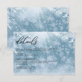 Tarjeta de Detalles de Boda de Nieve de Invierno