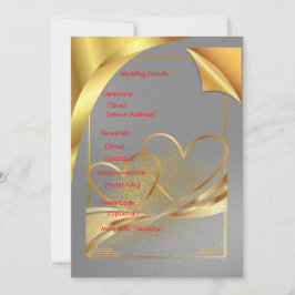 Tarjeta de detalles de boda de oro | Información e
