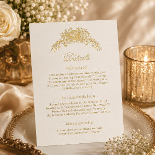 Tarjeta de Detalles de Boda de Regencia Floral Vin