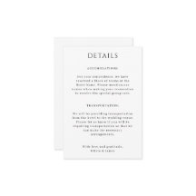 Tarjeta de Detalles de Boda de Retrato