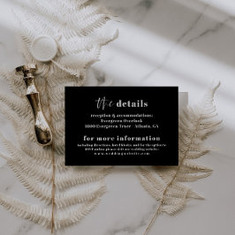 Tarjeta de detalles de Boda de tipografía negrita