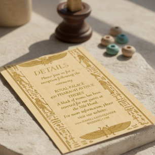 Tarjeta de detalles de boda del antiguo Egipto