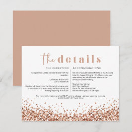 Tarjeta de detalles de boda Disco Rosa Dorado REGI