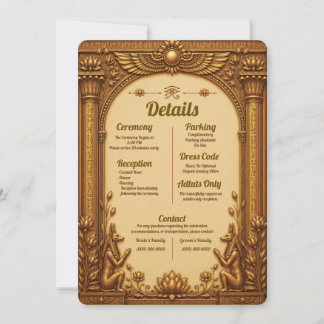 Tarjeta de detalles de boda egipcia