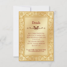Tarjeta de detalles de boda elegante de lujo metál