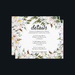Tarjeta de detalles de boda elegante/de presupuest<br><div class="desc">Elegante acuarela de marco floral Boda presupuesto Tarjeta de detalles. Los detalles de su evento se pueden personalizar en cualquier color o tamaño de fuente de su elección. ¡Una manera fácil y conveniente de complacerse a usted y a sus bodas!</div>