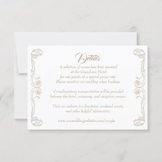 Tarjeta de detalles de boda elegante – Filigrana d