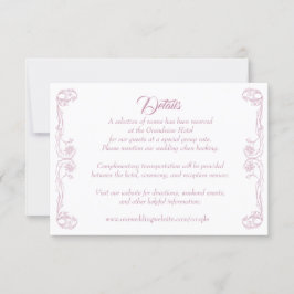 Tarjeta de detalles de boda elegante – Filigrana d