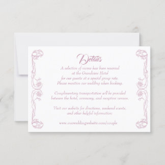 Tarjeta de detalles de boda elegante – Filigrana d