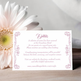 Tarjeta de detalles de boda elegante – Filigrana d