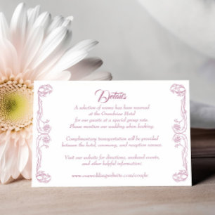 Tarjeta de detalles de boda elegante – Filigrana d