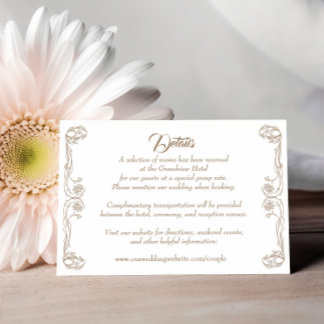 Tarjeta de detalles de boda elegante – Filigrana d
