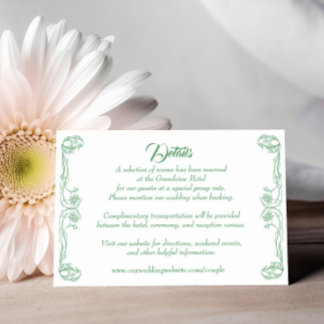 Tarjeta de detalles de boda elegante – Filigrana d
