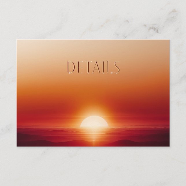 tarjeta de detalles de boda elegante para el atard (Anverso)