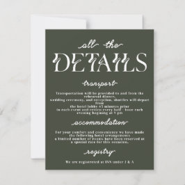 Tarjeta de detalles de boda elegante | Tipografía