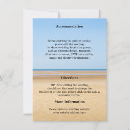 Tarjeta de Detalles de Boda en Destino de Playa