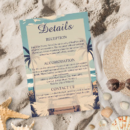Tarjeta de Detalles de Boda en Playa Tropical