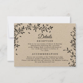 Tarjeta de Detalles de Boda Encanto Bosque