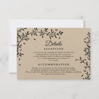 Tarjeta de Detalles de Boda Encanto Bosque