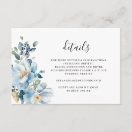 Tarjeta de detalles de Boda floral acuarela