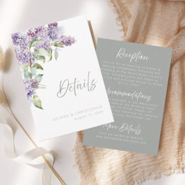 Tarjeta de Detalles de Boda Floral con Acuarela de